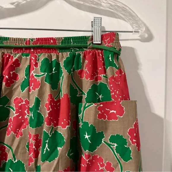 Vintage Peter Popovitch Tan Red Green Floral Skirt Women’s Size Small Spring - Picture 11 of 16